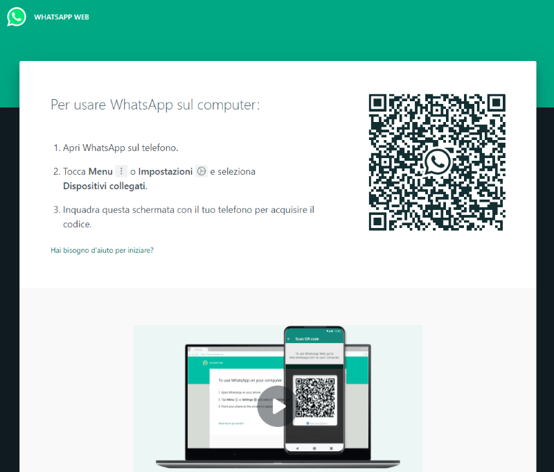 WhatsApp Web pagina iniziale Come installare WhatsApp su tablet Android con WhatsApp Web